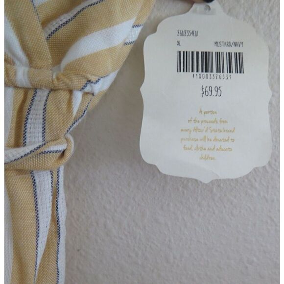 Altar'd State 26U2354EUI Womens Sz XL Mustard/Navy Striped Sleeveless Romper $70 - Picture 4 of 8